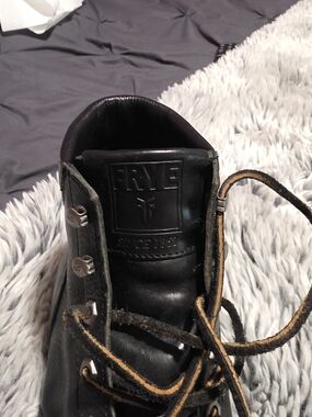 Frye Men’s Black Leather Lace-Up Boot